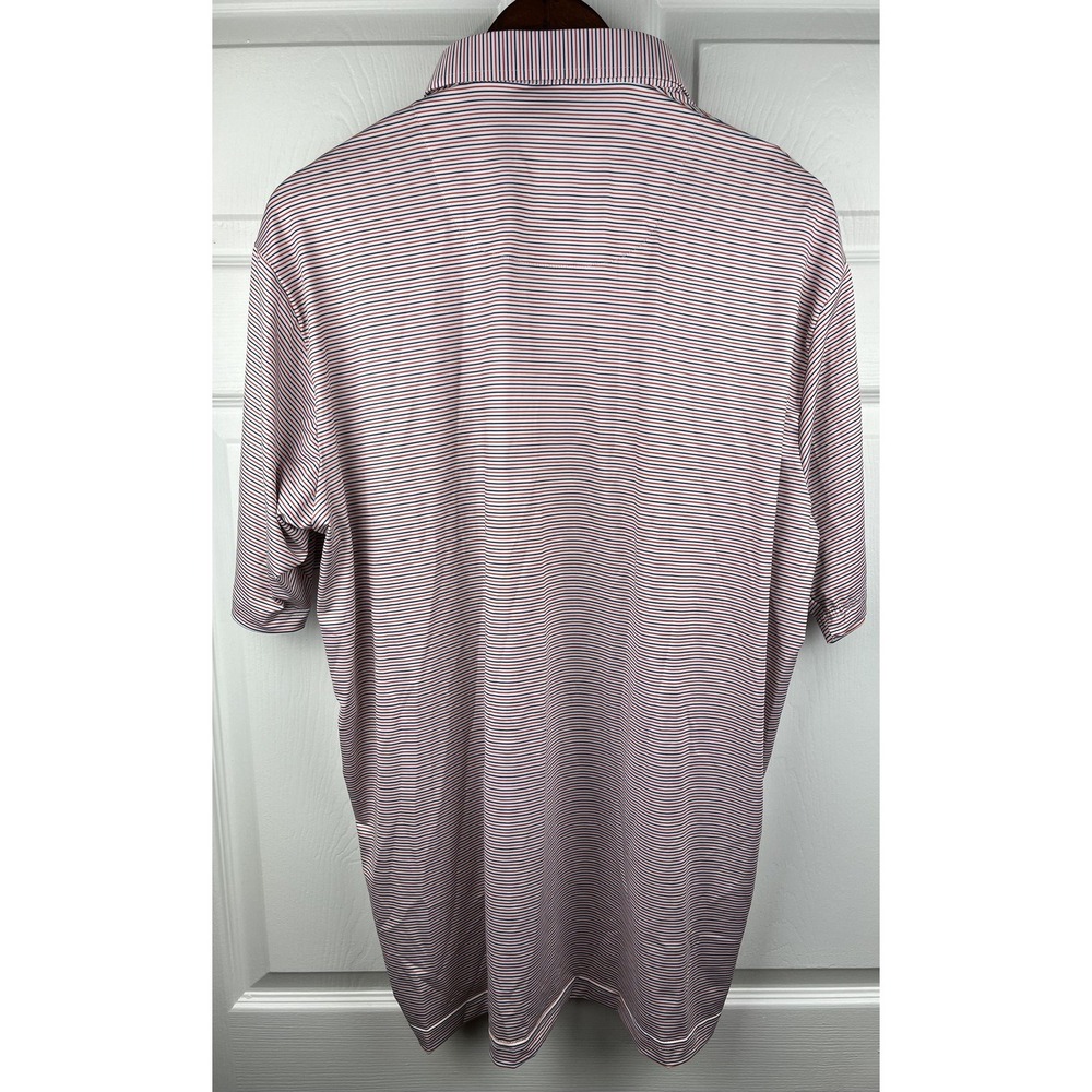 Collars & Co Polo Shirt Mens XL Featherweight Relaxed Red Blue Stripe Dress NEW - Picture 6 of 10
